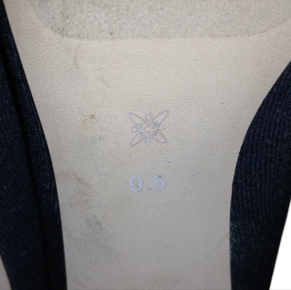 BCBG Black Sock Boot Silver Flared Heels size 9.5 - Picture 9 of 11